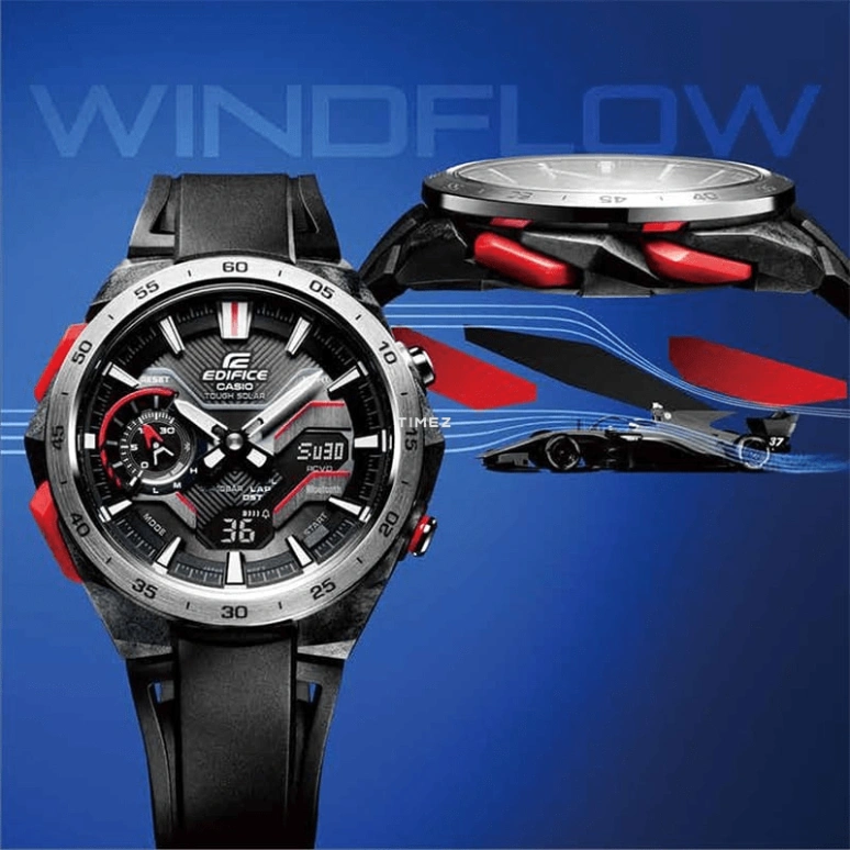 Casio,EDIFICE 47.60x48.20mm,47.60x48.20mm,Stainless Steel,Carbon,Black,Smoky Coal,Quartz,Countdown,Chronograph,Date,Day,Sapphire,Crystal Glass,Round,ECB2200P,ECB2200P-1A