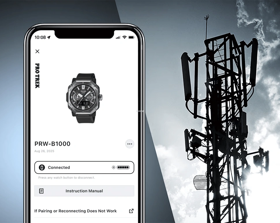 Casio,PROTREK 50.80x45.80mm,50.80x45.80mm,Resin,Stainless Steel,Bio-sourced,Black,Quartz,Countdown,Chronograph,Month,Date,Sapphire,Crystal Glass,Square,PRWB1000,PRWB1000-1