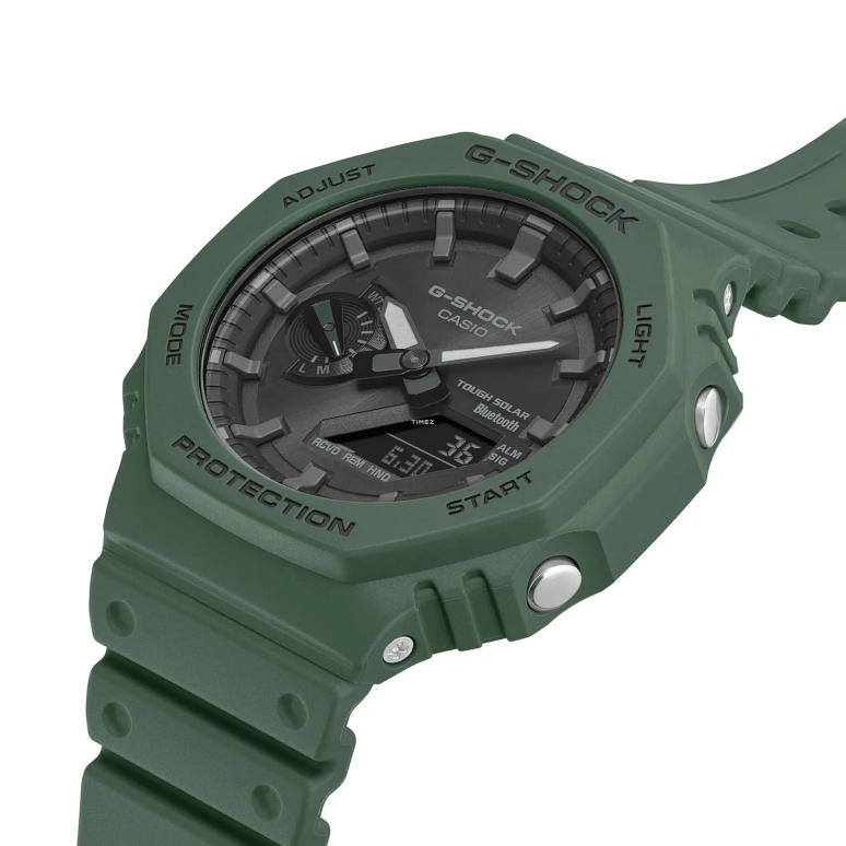 Casio,G-SHOCK 48.50x45.40mm,48.50x45.40mm,Resin,Carbon,Black,Quartz,Countdown,Chronograph,Month,Date,Hardlex,Round,GAB2100,GAB2100-3A