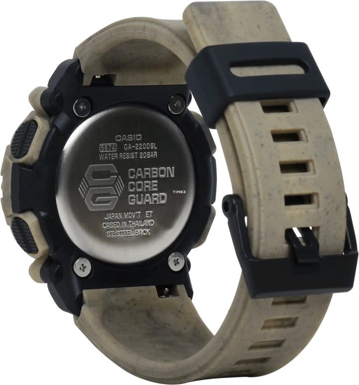 Casio,G-SHOCK 50.80x47.10mm,50.80x47.10mm,Resin,Black,Quartz,Countdown,Chronograph,Month,Date,Hardlex,Round,GA2200SL,GA2200SL-5A
