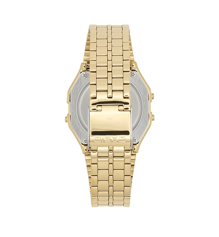 Casio,VINTAGE 36.80x33.20mm,36.80x33.20mm,Resin,Gold,Quartz,Chronograph,Date,Day,Hour Strike,Plexi,Cushion,A158WETG,A158WETG-9A