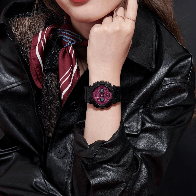 Casio,G-SHOCK 45.90mm,45.90mm,Resin,Pink Red,Quartz,Countdown,Chronograph,Month,Date,Hardlex,Round,GMAS120RB,GMAS120RB-1A