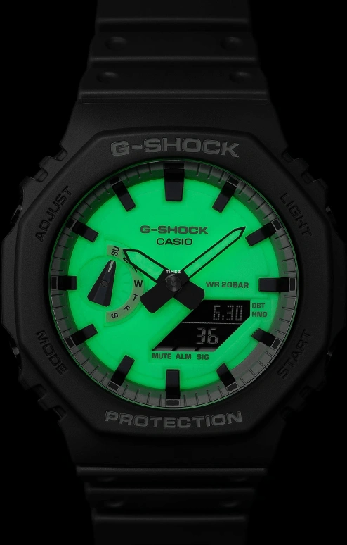 Casio,G-SHOCK 48.50x45.40mm,48.50x45.40mm,Carbon,Bio-sourced,Resin,White,Quartz,Countdown,Chronograph,Month,Date,Hardlex,Octagon,GA2100HD,GA2100HD-8A
