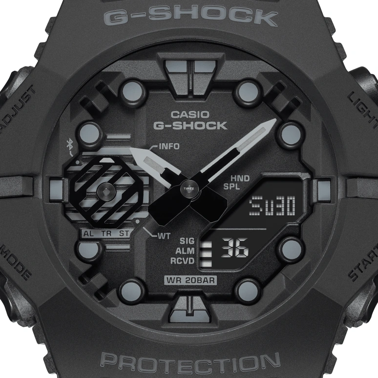 Casio,G-SHOCK 42.50x46mm,42.50x46mm,Resin,Carbon,Black,Quartz,Countdown,Chronograph,Month,Date,Hardlex,Round,GAB001,GAB001-1A