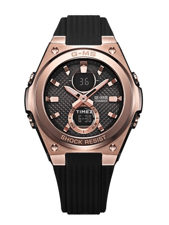 Casio,G-MS 40.30mm,40.30mm,Resin,Stainless Steel,Black,Quartz,Countdown,Chronograph,Month,Date,Hardlex,Round,MSGC100G,MSGC100G-1A