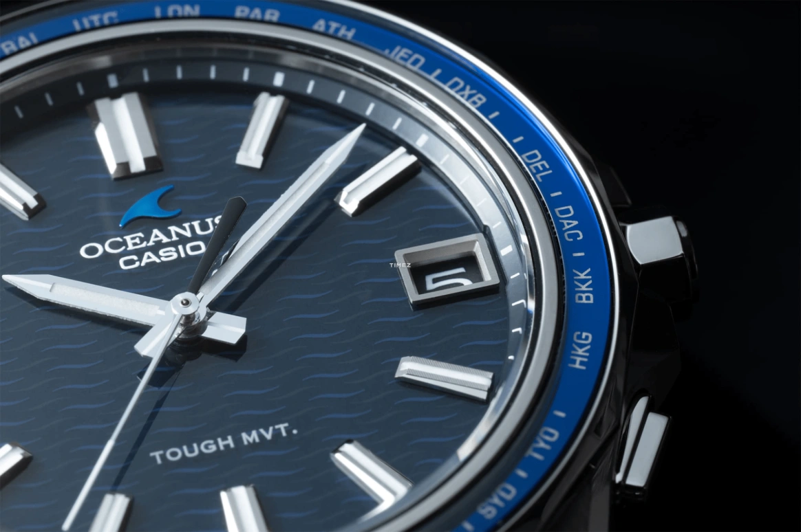 Casio,OCEANUS 46.50x41.30mm,46.50x41.30mm,Titanium,Blue,Quartz,Day,World Time,OCWS400,OCWS400-2A