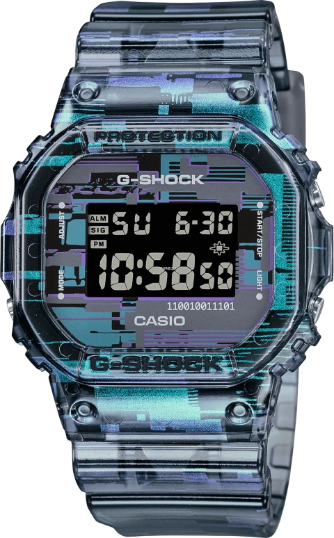 Casio,G-SHOCK 48.90x42.80mm,48.90x42.80mm,Resin,Multi-Color,Quartz,Countdown,Chronograph,Month,Date,Hardlex,Square,DW5600NN,DW5600NN-1