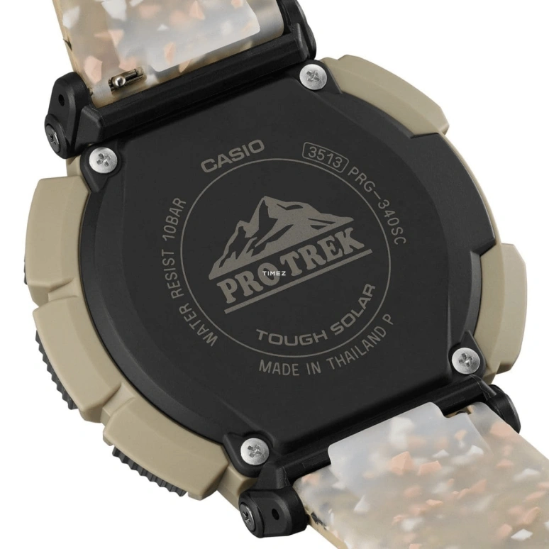 Casio,PROTREK 54.70x51.70mm,54.70x51.70mm,Resin,Bio-sourced,Grey,Quartz,Countdown,Chronograph,Month,Date,Hardlex,Glass,Round,PRG340SC,PRG340SC-5