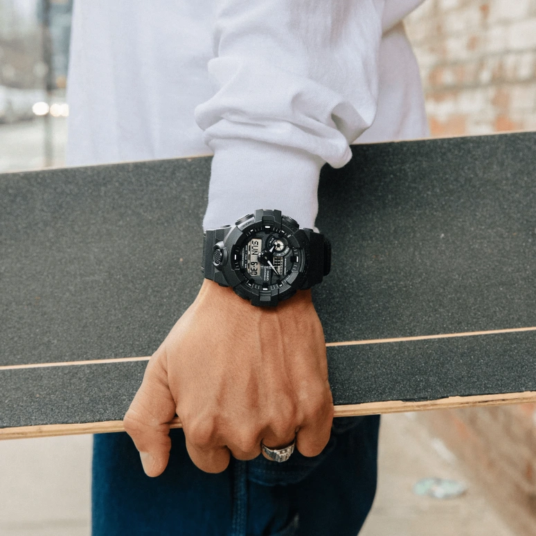 Casio,G-SHOCK 53.40mm,53.40mm,Resin,Black,Quartz,Countdown,Chronograph,Month,Date,Hardlex,Round,GA700BCE,GA700BCE-1A