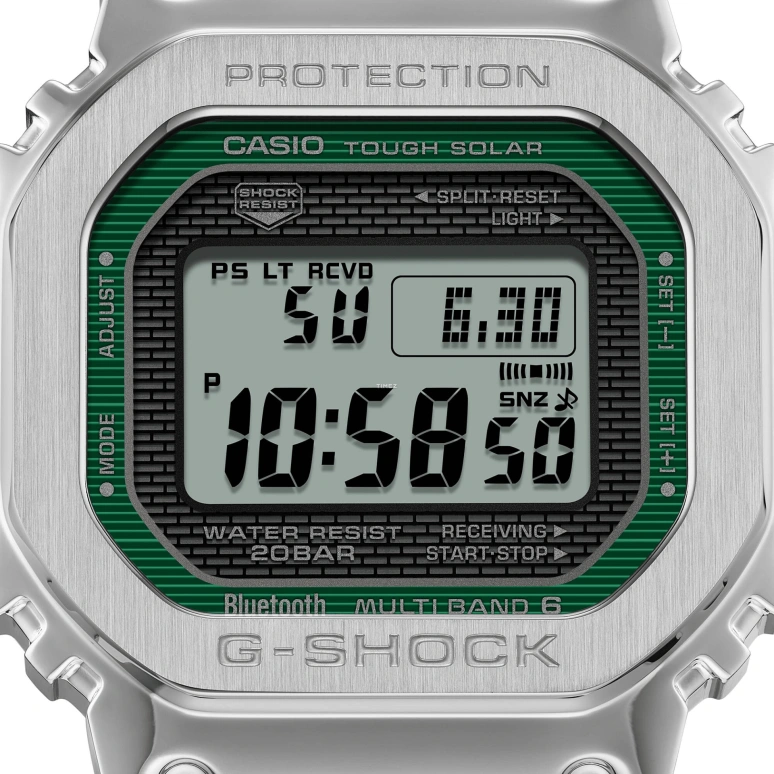 Casio,G-SHOCK 49.30x43.20mm,49.30x43.20mm,Stainless Steel,Grey,Quartz,Countdown,Chronograph,Month,Date,Glass,Square,GMW,GMW-B5000D-3