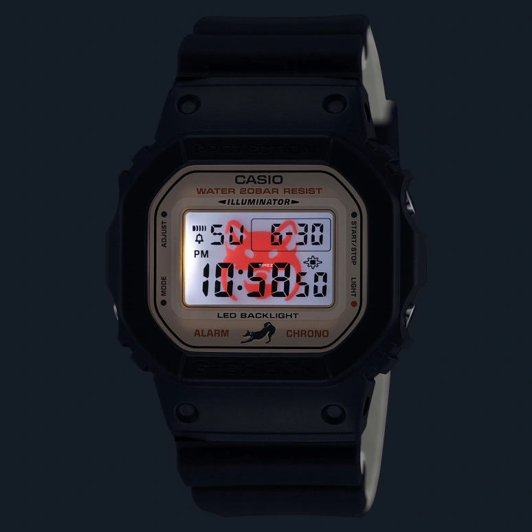 Casio,5600 48.90x42.80mm,48.90x42.80mm,Resin,Bio-sourced,Cream,Quartz,Countdown,Chronograph,Month,Date,Hardlex,Square,DW5600SHB,DW5600SHB-1