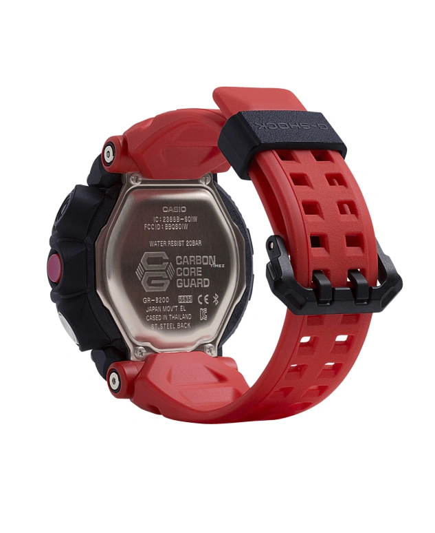 Casio,MASTER OF G - AIR 63x54.10mm,63x54.10mm,Carbon fiber-reinforced resin,Black,Quartz,Countdown,Chronograph,Month,Date,Hardlex,GRB200,GRB200-1A9