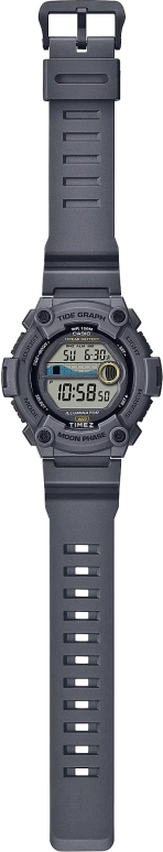 Casio,DIGITAL 51.30x51.10mm,51.30x51.10mm,Resin,Grey,Quartz,Countdown,Chronograph,Month,Date,Plexi,Glass,Round,WS1300H,WS1300H-8AV