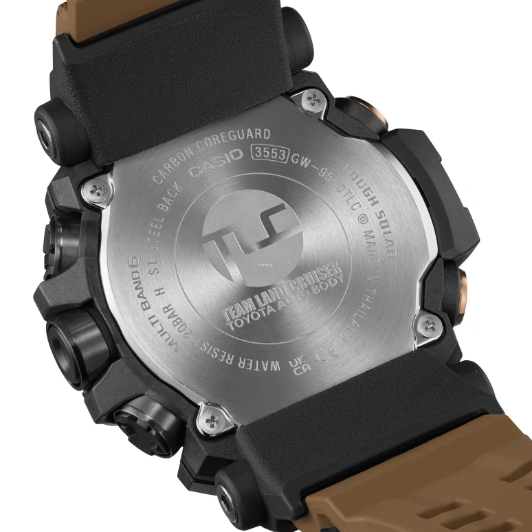 Casio,MASTER OF G - LAND 52.70mm,52.70mm,Bio-sourced,Resin,Black,Grey,Quartz,Countdown,Chronograph,Month,Date,Hardlex,Round,GW9500TLC,GW9500TLC-1