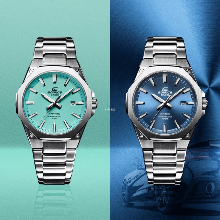 Casio,EDIFICE 44.80x39.90mm,44.80x39.90mm,Stainless Steel,Blue,Quartz,Day,Sapphire,Crystal Glass,EFRS108D,EFRS108D-2AV