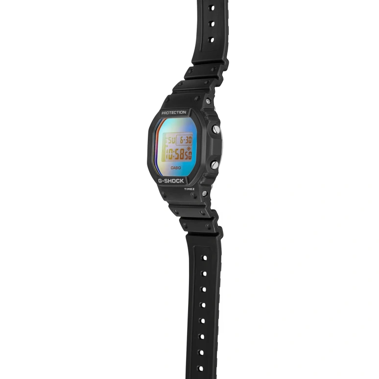 Casio,G-SHOCK 48.90x42.80mm,48.90x42.80mm,Resin,Gradient,Rainbow,Quartz,Countdown,Chronograph,Month,Date,Hardlex,Square,DW5600SR,DW5600SR-1