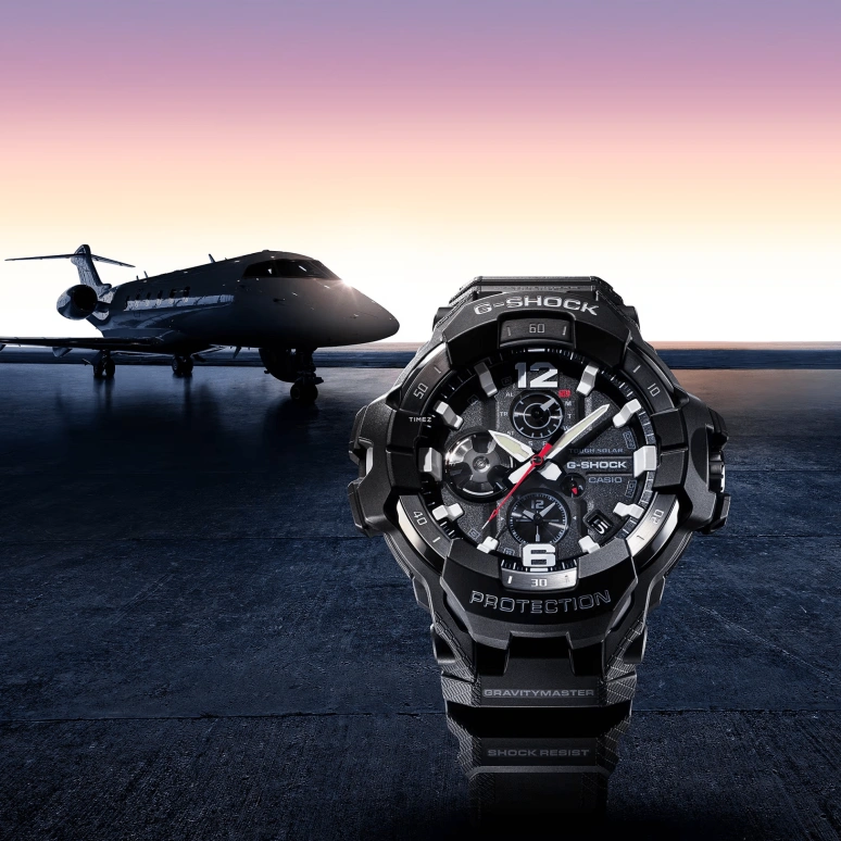 Casio,MASTER OF G - AIR 54.70mm,54.70mm,Bio-sourced,Resin,Grey,Quartz,Countdown,Chronograph,Date,Day,Hardlex,Round,GRB300,GRB300-1A