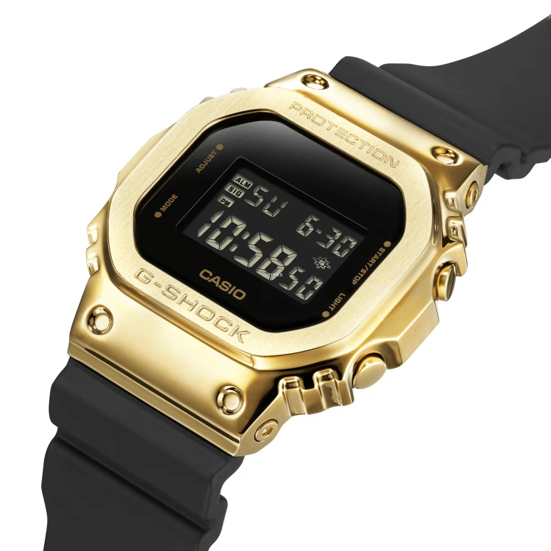 Casio,G-SHOCK 49.60x43.20mm,49.60x43.20mm,Resin,Stainless Steel,Black,Quartz,Countdown,Chronograph,Month,Date,Hardlex,Square,GM5600G,GM5600G-9
