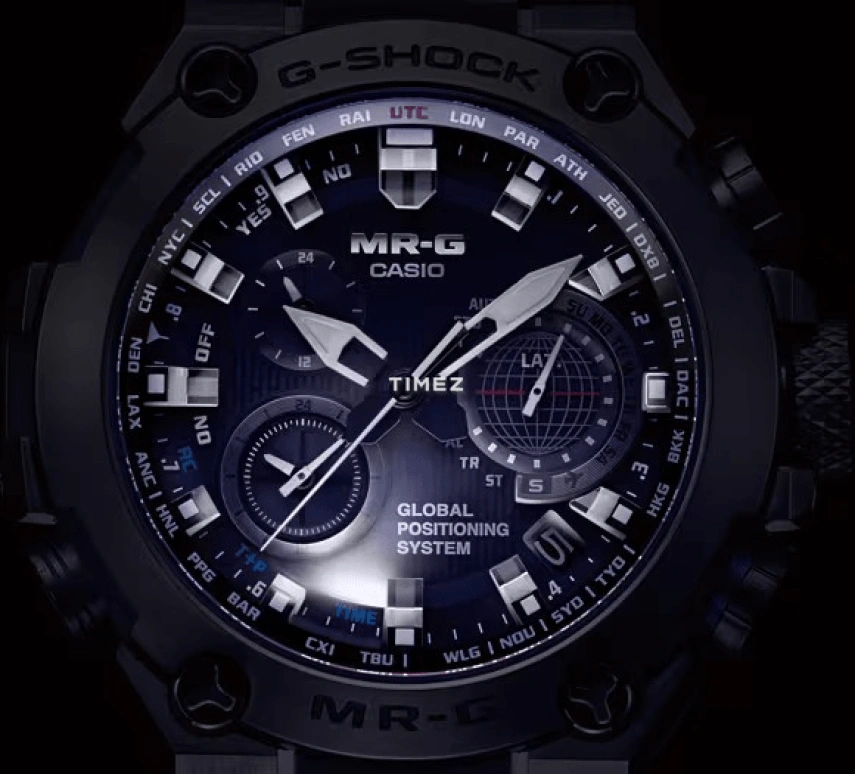 Casio,MR-G 49.80mm,49.80mm,Titanium,Black,Quartz,Countdown,Chronograph,Date,Day,Sapphire,Round,MRGG1000B,MRGG1000B-1A