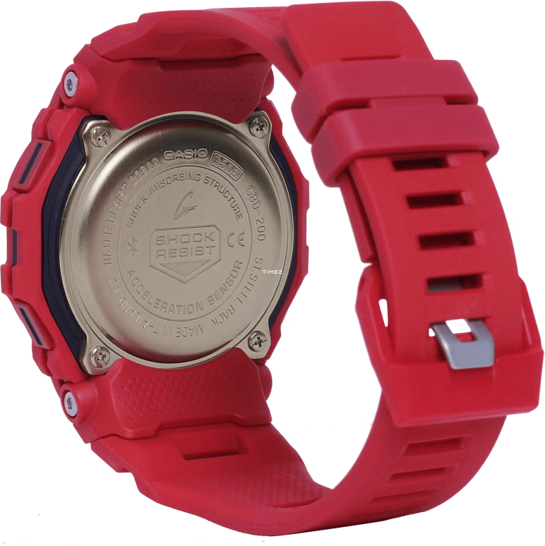 Casio,G-SHOCK 48.40x45.90mm,48.40x45.90mm,Resin,Black,Quartz,Countdown,Chronograph,Month,Date,Hardlex,Square,GBD200RD,GBD200RD-4