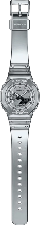 Casio,G-STEEL 44.40mm,44.40mm,Stainless Steel,Silver,Quartz,Countdown,Chronograph,Month,Date,Hardlex,Octagon,GM2100YM,GM2100YM-8A