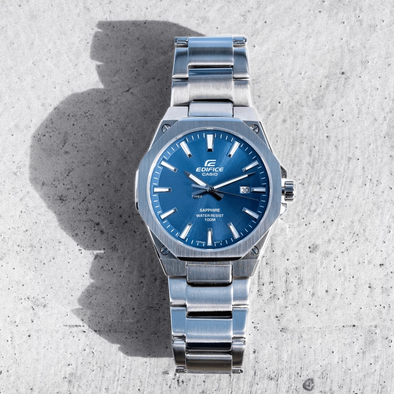 Casio,EDIFICE 44.80x39.90mm,44.80x39.90mm,Stainless Steel,Blue,Quartz,Day,Sapphire,Crystal Glass,EFRS108D,EFRS108D-2AV