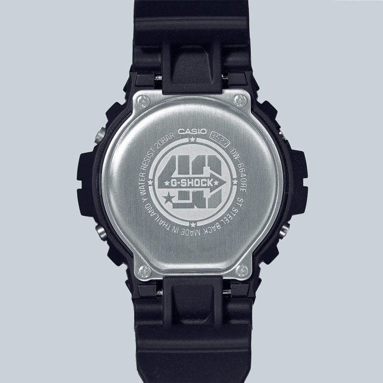 Casio,G-SHOCK 53.20x50mm,53.20x50mm,Bio-sourced,Resin,Black,Grey,Automatic,Countdown,Chronograph,Month,Date,Hardlex,Round,DW6640RE,DW6640RE-1