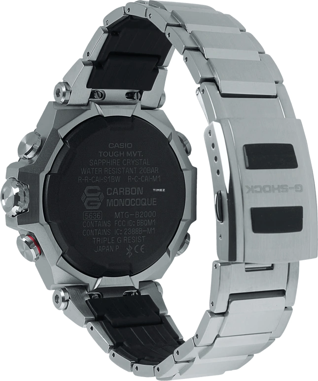 Casio,MTG 55.10x49.80mm,55.10x49.80mm,Stainless Steel,Black,Quartz,Countdown,Chronograph,Date,Day,Sapphire,Crystal Glass,Round,MTGB2000D,MTGB2000D-1A