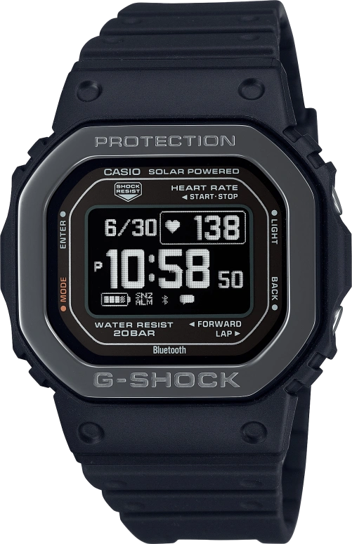 Casio,G-SHOCK 51.10x44.50mm,51.10x44.50mm,Stainless Steel,Black,Quartz,Countdown,Chronograph,Perpetual Calendar,Month,Square,DW,DW-H5600MB-1