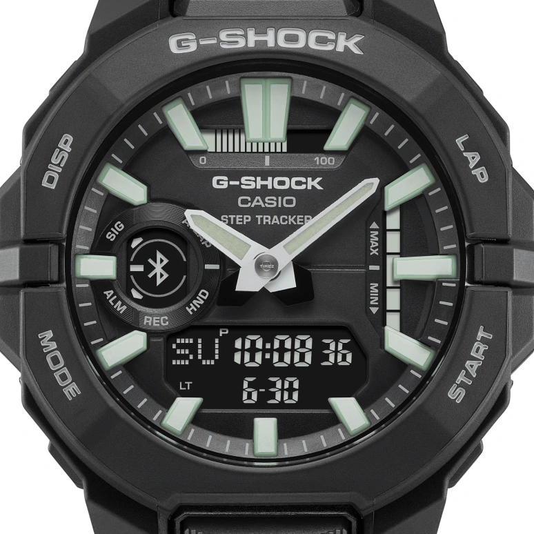Casio,G-SHOCK 48.50x43.90mm,48.50x43.90mm,Carbon,Bio-sourced,Resin,Black,Quartz,Countdown,Chronograph,Month,Date,Hardlex,Round,GBA950,GBA950-1A