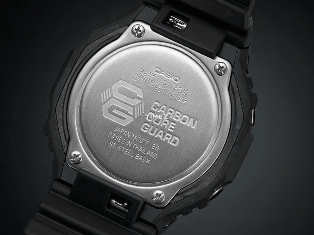 Casio,G-SHOCK 48.50mm,48.50mm,Resin,Black,Red,Quartz,Chronograph,Annual Calendar,Month,Date,Closed,GA,GA-2100-1A1
