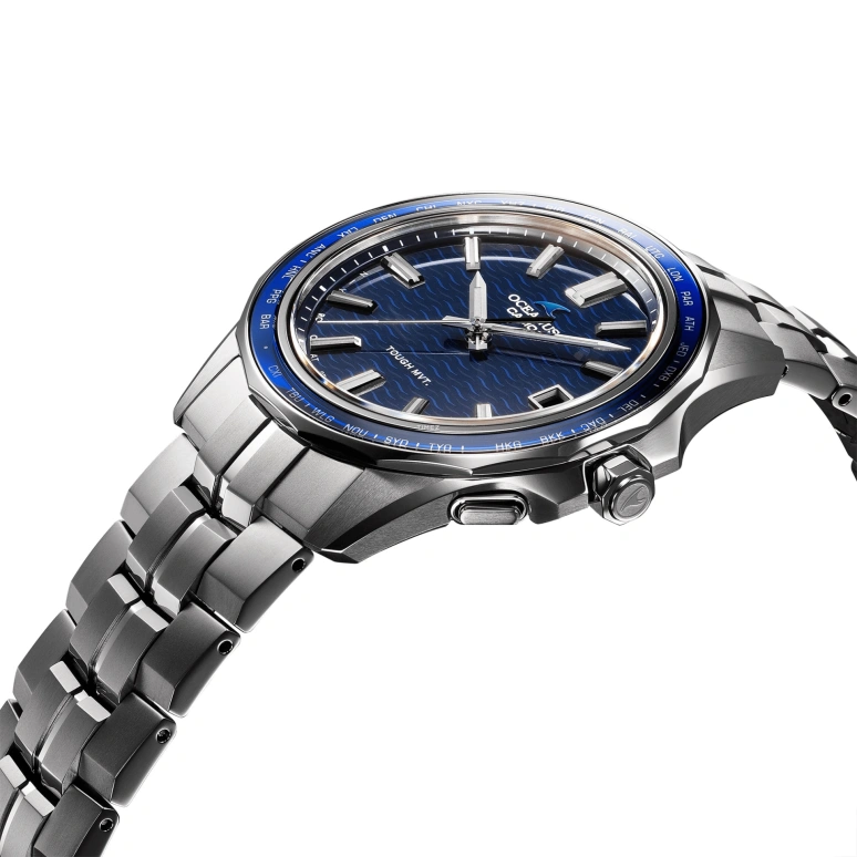 Casio,OCEANUS 46.50x41.30mm,46.50x41.30mm,Titanium,Blue,Quartz,Day,World Time,OCWS400,OCWS400-2A