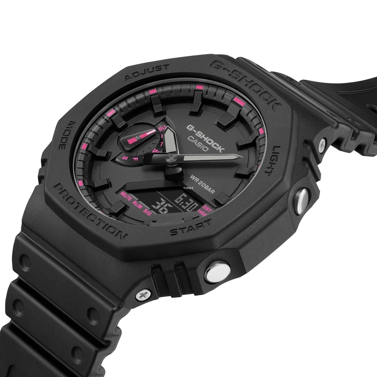 Casio,G-SHOCK 48.50x45.40mm,48.50x45.40mm,Resin,Carbon,Black,Quartz,Countdown,Chronograph,Month,Date,Hardlex,Round,GA2100P,GA2100P-1A
