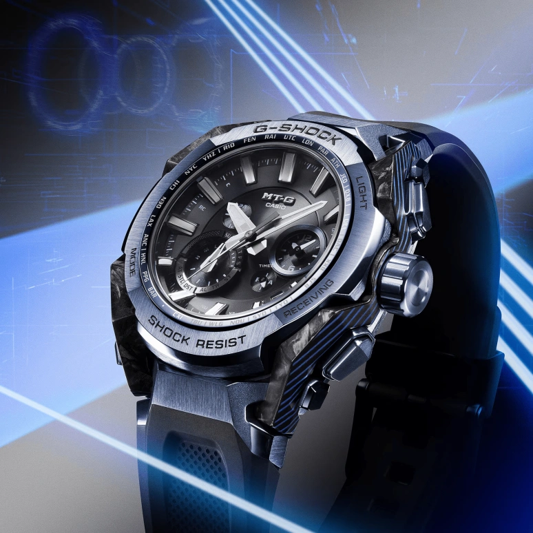 Casio,MTG 56.60x45.30mm,56.60x45.30mm,Stainless Steel,Carbon,Black,Quartz,Countdown,Chronograph,Date,Day,Sapphire,Crystal Glass,Round,MTGB4000B1A2