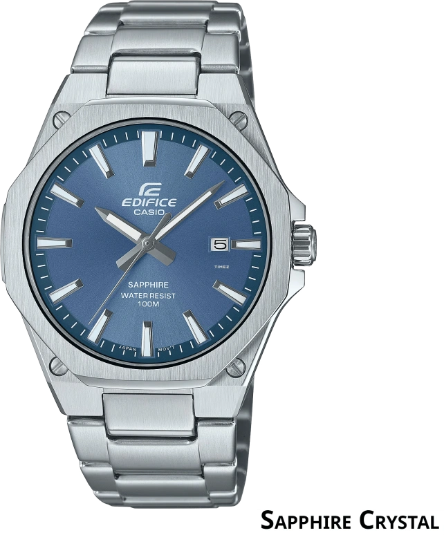 Casio,EDIFICE 44.80x39.90mm,44.80x39.90mm,Stainless Steel,Blue,Quartz,Day,Sapphire,Crystal Glass,EFRS108D,EFRS108D-2AV