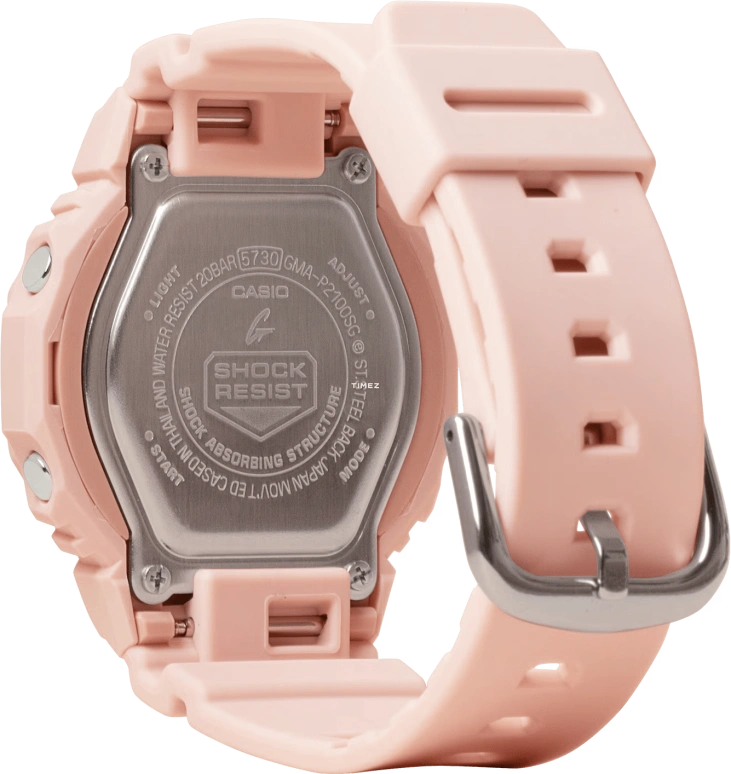 Casio,G-SHOCK 40.20mm,40.20mm,Bio-sourced,Resin,Pink,Quartz,Countdown,Chronograph,Month,Date,Hardlex,Octagon,GMAP2100SG4A