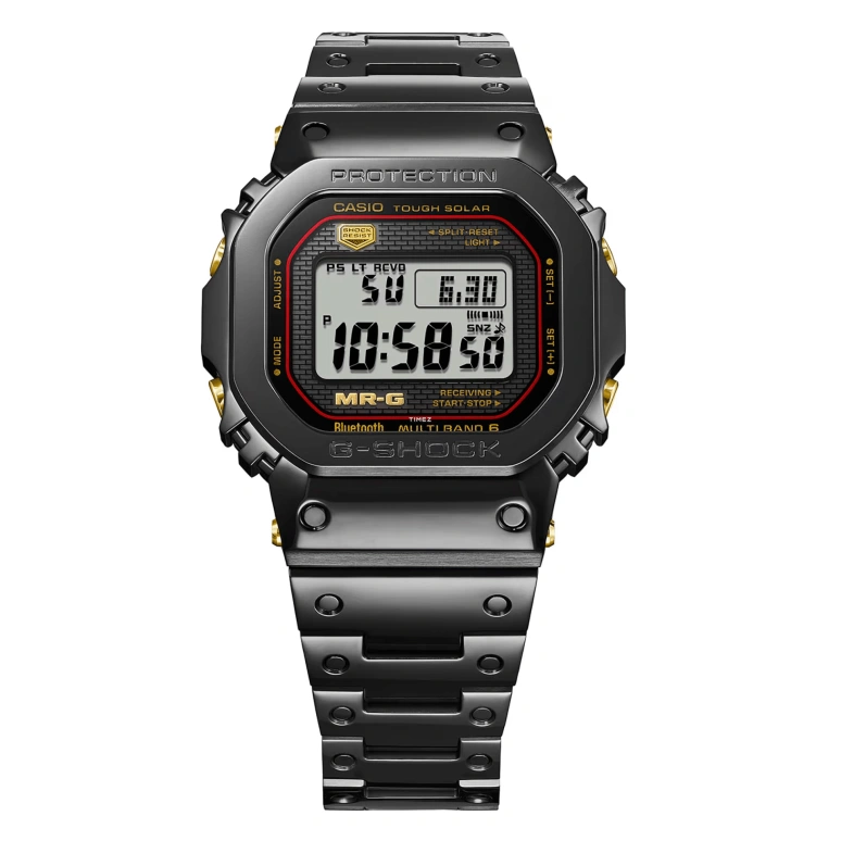 Casio,MR-G 49.40x43.20mm,49.40x43.20mm,Titanium,Grey,Quartz,Countdown,Chronograph,Month,Date,Sapphire,Crystal Glass,Square,MRGB5000B,MRGB5000B-1