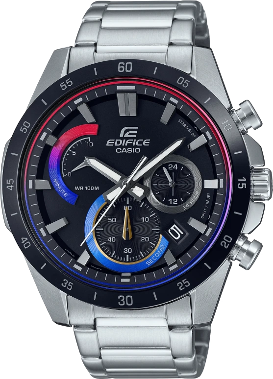 Casio,EDIFICE 47.10mm,47.10mm,Stainless Steel,Black,Quartz,Chronograph,Day,EFR573HG,EFR573HG-1AV