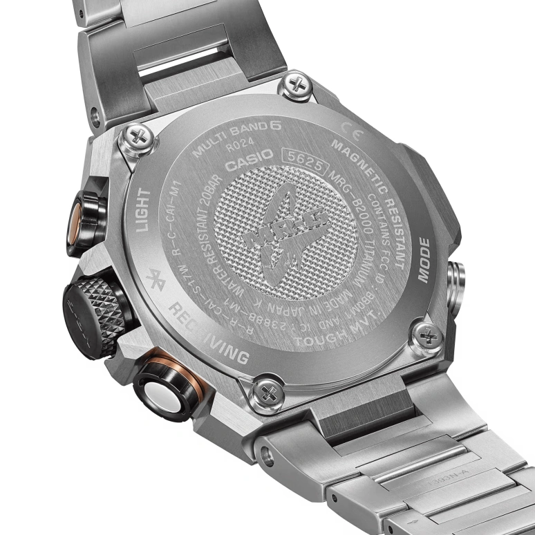 Casio,MR-G 54.70x49.80mm,54.70x49.80mm,Titanium,Black,Quartz,Countdown,Chronograph,Month,Date,Sapphire,Round,MRGB2000D,MRGB2000D-1A