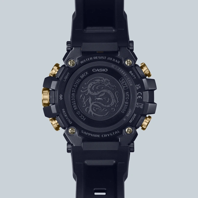 Casio,MTG 51.90x50.90mm,51.90x50.90mm,Stainless Steel,Black,Quartz,Countdown,Chronograph,Date,Day,Crystal Glass,Sapphire,Round,MTGB3000CXD9A