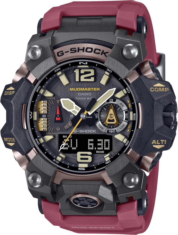 Casio,MASTER OF G - LAND 58.70x52.10mm,58.70x52.10mm,Bio-sourced,Carbon fiber-reinforced resin,Stainless Steel,Black,Quartz,Countdown,Chronograph,Month,Date,Sapphire,Crystal Glass,Round,GWGB1000,GWGB1000-1A4