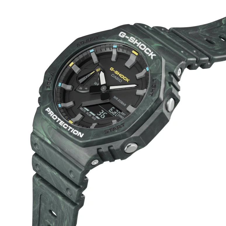Casio,G-SHOCK 48.50x45.40mm,48.50x45.40mm,Resin,Carbon,Black,Quartz,Countdown,Chronograph,Month,Date,Hardlex,Round,GA2100FR,GA2100FR-3A