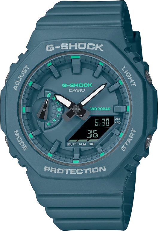 Casio,G-SHOCK 46.20x42.90mm,46.20x42.90mm,Carbon,Blue,Quartz,Countdown,Chronograph,Month,Date,Hardlex,Round,GMAS2100GA,GMAS2100GA-3A