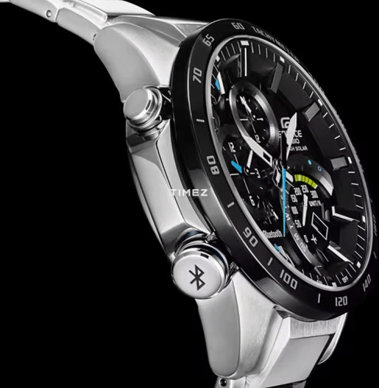 Casio,EDIFICE 48.10mm,48.10mm,Stainless Steel,Black,Quartz,Chronograph,Date,Day,Power Reserve Indicator,Hardlex,Round,EQB501XDB,EQB501XDB-1A