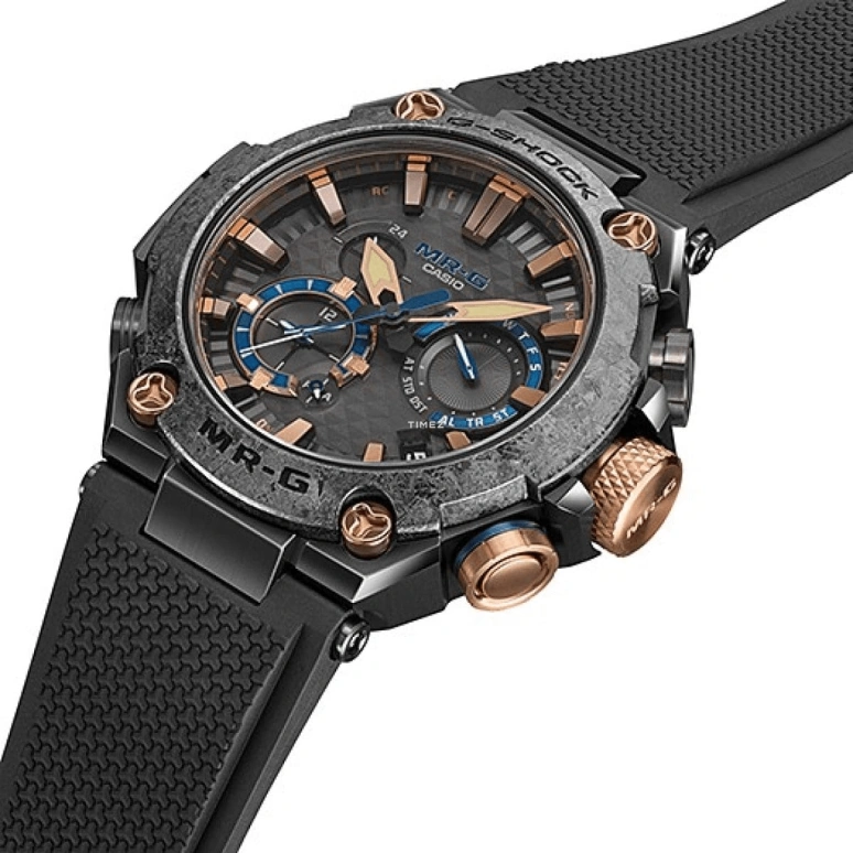 Casio,MR-G 54.70x49.80mm,54.70x49.80mm,Titanium,Black,Quartz,Countdown,Chronograph,Month,Date,Sapphire,Crystal Glass,Round,MRGB2000R,MRGB2000R-1A
