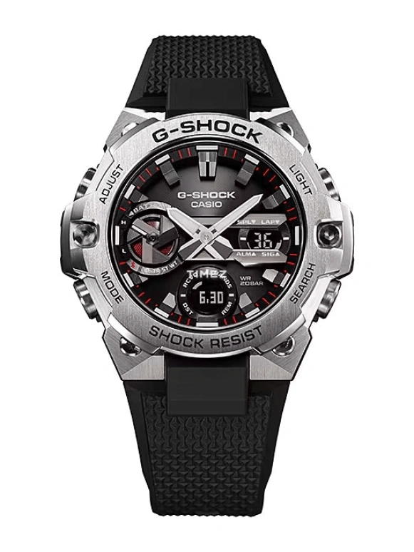 Casio,G-STEEL 49.60mm,49.60mm,Resin,Black,Quartz,Countdown,Chronograph,Month,Date,Hardlex,Round,GSTB400,GSTB400-1A