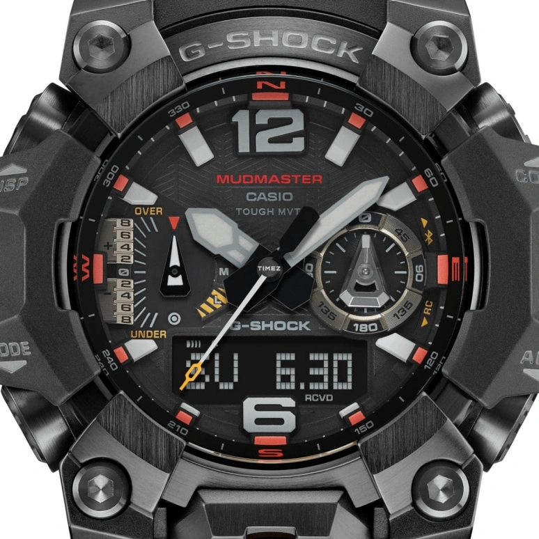 Casio,MASTER OF G - LAND 58.70x52.10mm,58.70x52.10mm,Bio-sourced,Resin,Black,Quartz,Countdown,Chronograph,Month,Date,Sapphire,Crystal Glass,Round,GWGB1000EC,GWGB1000EC-1A