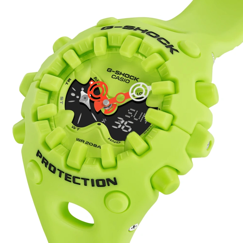 Casio,G-SHOCK 49.10x58.20mm,49.10x58.20mm,Resin,Green,Black,Quartz,Countdown,Chronograph,Month,Date,Hardlex,Round,GAV01,GAV01-9A