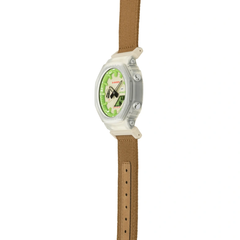 Casio,G-SHOCK 48.50x45.40mm,48.50x45.40mm,Resin,Carbon,Cream,Green,Quartz,Countdown,Chronograph,Month,Date,Hardlex,Octagon,GA2100HUF,GA2100HUF-5A