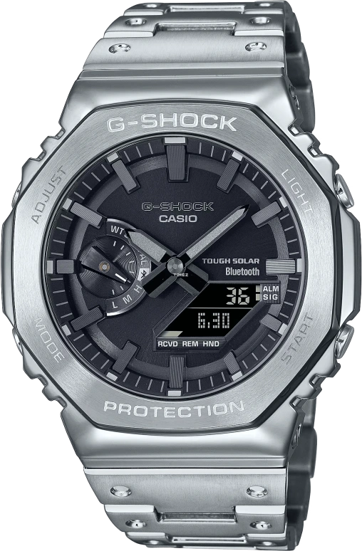 Casio,G-SHOCK 44.40mm,44.40mm,Stainless Steel,Black,Quartz,Countdown,Chronograph,Month,Date,Hardlex,Octagon,GMB2100D,GMB2100D-1A